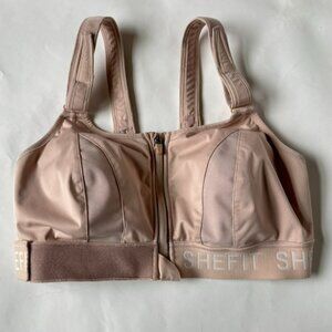 Shefit Women 3 Luxe Ultimate Sport Zip Front Support Bra pink Padded High Impact